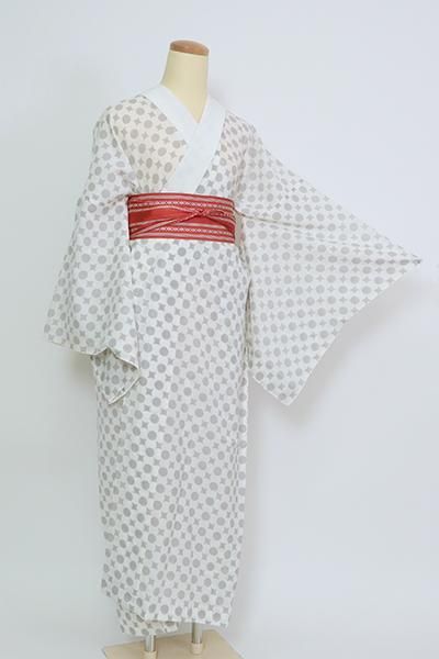 激安スーパーの“売上対決” 長襦袢 銀座【F-547】薄物 生成り色 銀座きもの青木 - 幾何文 着物・浴衣