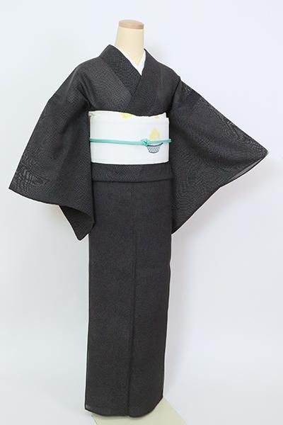 あおき【D-3113】薄物 小紋 黒色 ドット - 銀座きもの青木｜長く