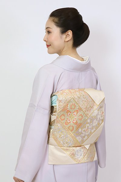 正絹「川島織物」謹製　緻密な織の本袋帯　紬~付け下げ迄合わせてお洒落袋帯