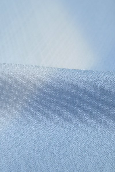 銀座【D-3123】（細め）単衣 小紋 淡い青藤色 斜め格子 - 銀座きもの