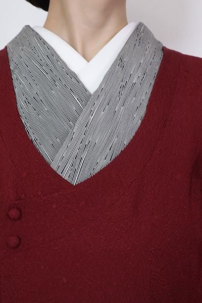【2025年】エレガントファッションを上品に着 銀座【E-1613】縮緬地 刺繍 変わり都衿 コート 赤銅色 雪輪に兎 着物・浴衣