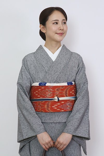 銀座【L-6326】西陣 川島織物製 袋帯 弁柄色 太子間道（落款入