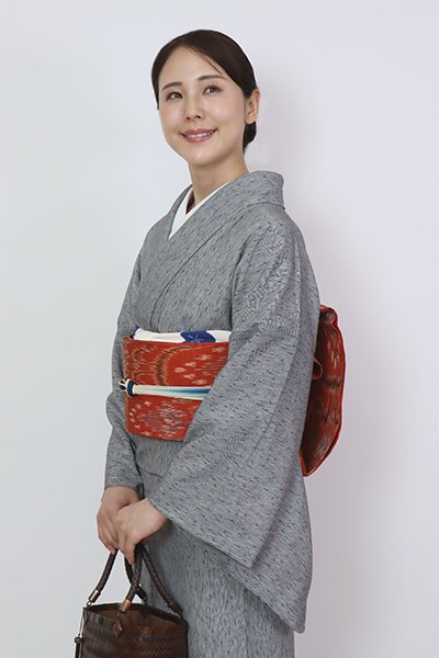 銀座【L-6326】西陣 川島織物製 袋帯 弁柄色 太子間道（落款入 