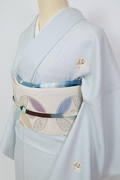 胴抜仕立 薄い藤色 正絹染小紋 雪輪 カジュアル l172