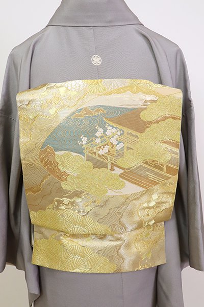 銀座【L-6371】西陣 川島織物製 本金 袋帯 金色 貝合わせ文 - 銀座 ...