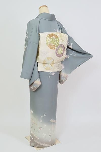 未着用に近い！湊鼠色＊霞模様＊わびさび＊お茶席＊訪問着＊１６１ｃｍ＊裄６８ 未着用に近い！湊鼠色＊霞模様＊わびさび＊お茶席＊訪問着