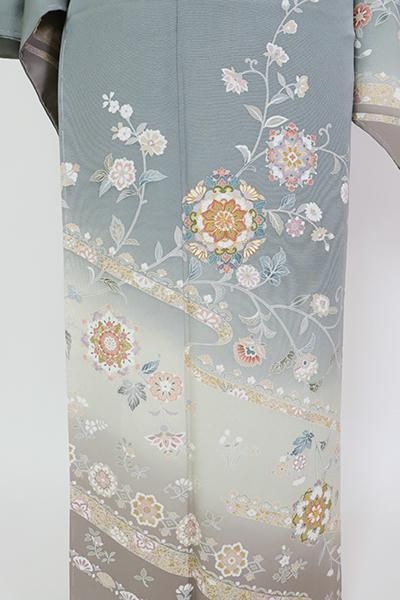 未着用に近い！湊鼠色＊霞模様＊わびさび＊お茶席＊訪問着＊１６１ｃｍ＊裄６８ 未着用に近い！湊鼠色＊霞模様＊わびさび＊お茶席＊訪問着