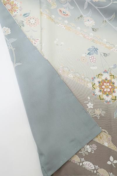 未着用に近い！湊鼠色＊霞模様＊わびさび＊お茶席＊訪問着＊１６１ｃｍ＊裄６８ 未着用に近い！湊鼠色＊霞模様＊わびさび＊お茶席＊訪問着