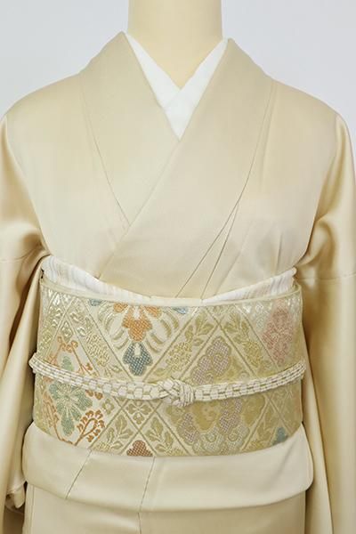 銀座【L-6373】西陣 川島織物製 本袋帯 金色 有職菱文（落款入