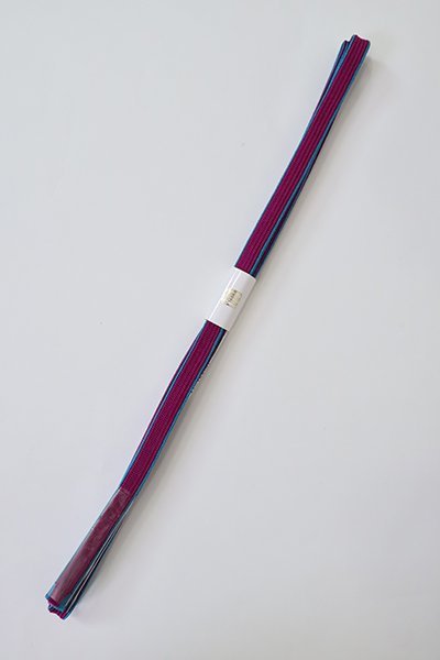 【G-2154】京都衿秀 三分紐 高麗組 紅紫色×縹色