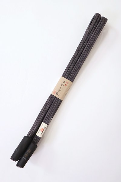 【G-2144】京都 衿秀製 帯締め 冠組 黒橡色
