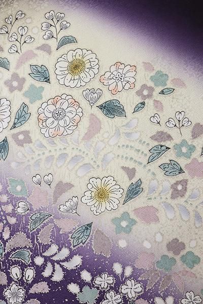 銀座【B-3248】訪問着 黒紅色 辻が花風文 - 銀座きもの青木