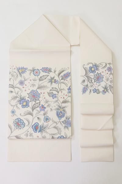 503mn34◇銀座きしや 塩瀬 儚げ 小花文様 くすみ系カラー 名古屋帯◇美品 503mn34◇銀座きしや 塩瀬 儚げ 小花文様 くすみ系カラー 名古屋