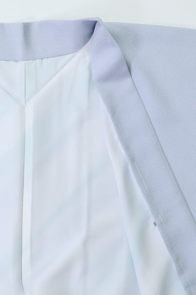 銀座【E-1694】羽織 青藤色 万筋（反端付）（N） - 銀座きもの青木