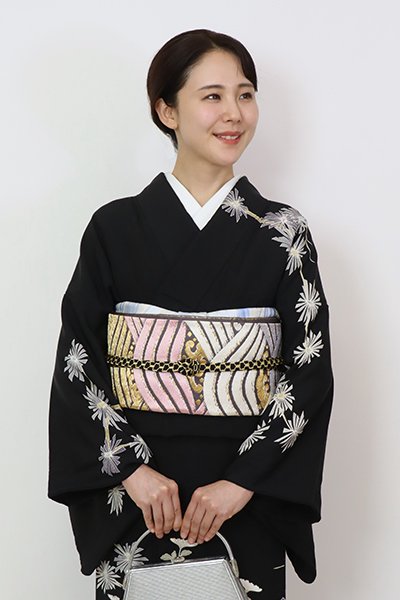 銀座【L-6442】西陣 河合美術織物製 袋帯 藤煤竹色 青海波文（落款入） - 銀座きもの青木｜長く大切に着続けて頂きたい上質な着物や帯  |ONLINE SHOP