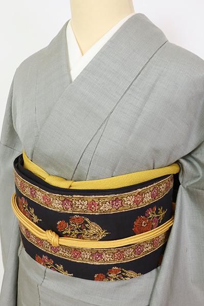 銀座【A-3704】菅原工房製 草木染 紬 錫色 無地（反端付