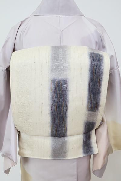 紬 洒落帯 絞り 縦縞 菱模様 袋帯 着物 102a p