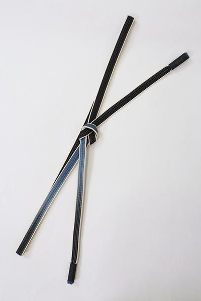 J-2240】京都衿秀 帯締め 綾竹組 濡羽色×青藍色 二色暈かし - 銀座