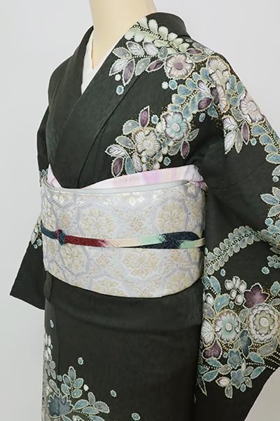 銀座【B-3297】訪問着 百入茶色 辻が花文 - 銀座きもの青木