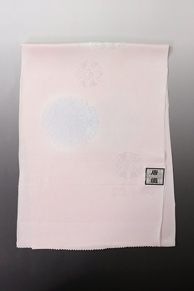 【G-2275】京都 衿秀製 帯揚げ 灰桜色×月白色 華文