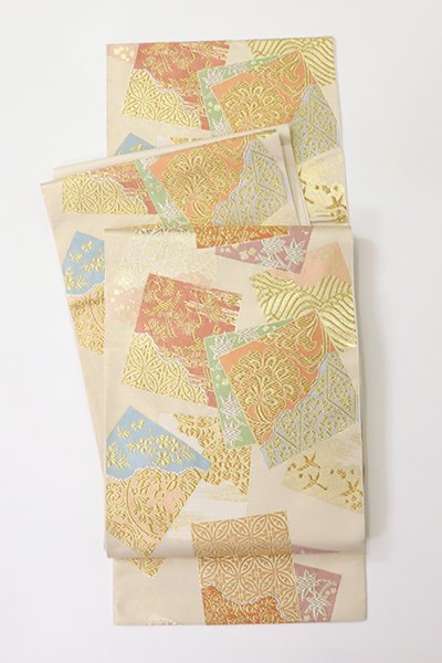 銀座【L-6577】西陣 川島織物製 本袋帯 金色 色紙重ね文（落款入） - 銀座きもの青木｜長く大切に着続けて頂きたい上質な着物や帯 |ONLINE  SHOP