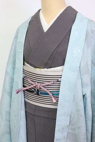 【G-2356】京都 衿秀製 羽織紐 小桜組 薄葡萄色×薄桜色