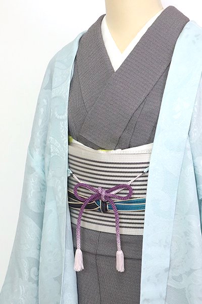 【G-2361】京都衿秀 羽織紐 丸組 深紫色 暈かし