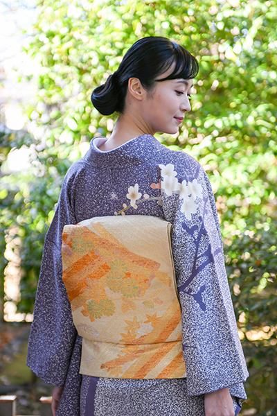 フローラル 西陣 帯 袋帯 アラベスク 唐草 花柄 仕立て上がり