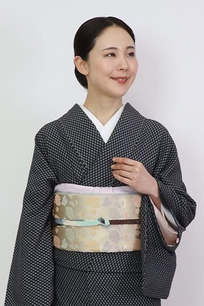 銀座【L-6550】西陣 陰山織物製 箔屋清兵衛 袋帯 利休白茶色