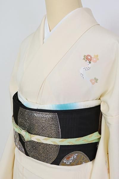 品質一番の 銀座【L-6652】紗 袋帯 銀座きもの青木｜長く大切 - 有職文 黒色 着物・浴衣