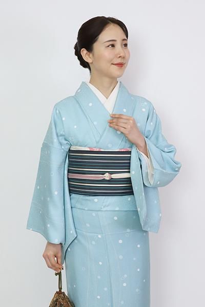 本場筑前博多織 織屋にしむら 風通織 八寸名古屋帯 モダン 正絹 松葉仕立て 銀座【K-8844】織屋にしむら 本場筑前博多織 夏 八寸織名古屋帯