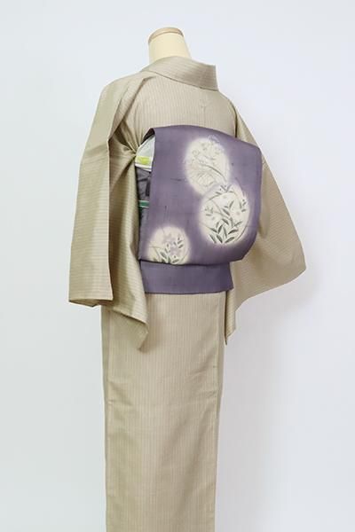 ten様　　　　　名古屋帯 型染め 草木染 蝶々 紬 素敵な正絹 AO-4684 ten様 名古屋帯 型染め 草木染 蝶々 紬 素敵な正絹 AO-4684