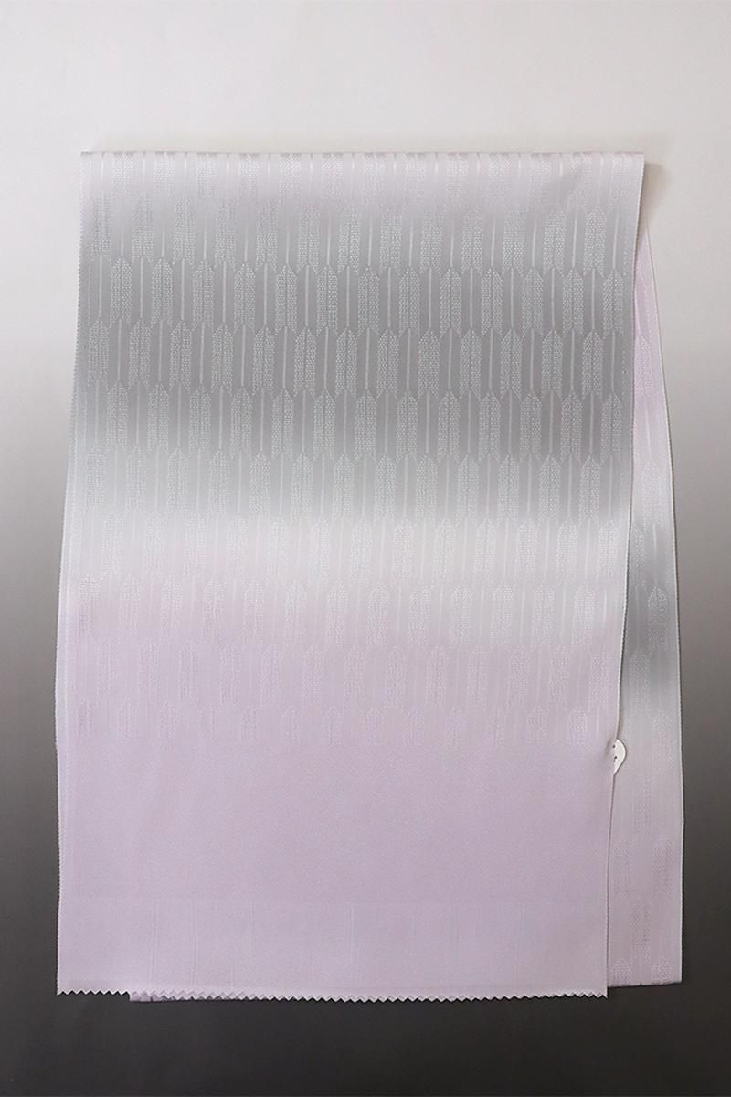 G-2469】京都衿秀 紋紗 帯揚げ 矢羽の地紋 二色暈かし 淡紅藤色×霞色