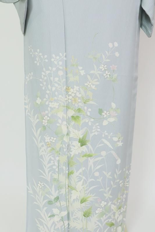 MK-1464 付下げ 菊の花模様 青色
