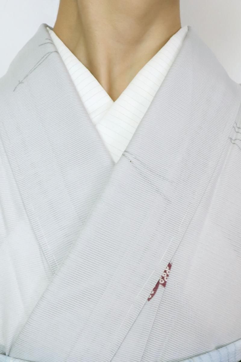 k31⭐️絽白地トンボ柄⭐️豪華絢爛綺麗華麗美品正絹小紋単衣広襟⭐️新品反物⭐️丹後織物 銀座【C-2285】（細め）竪絽 江戸小紋 蝋色 伊予縞 - 銀座きもの青木