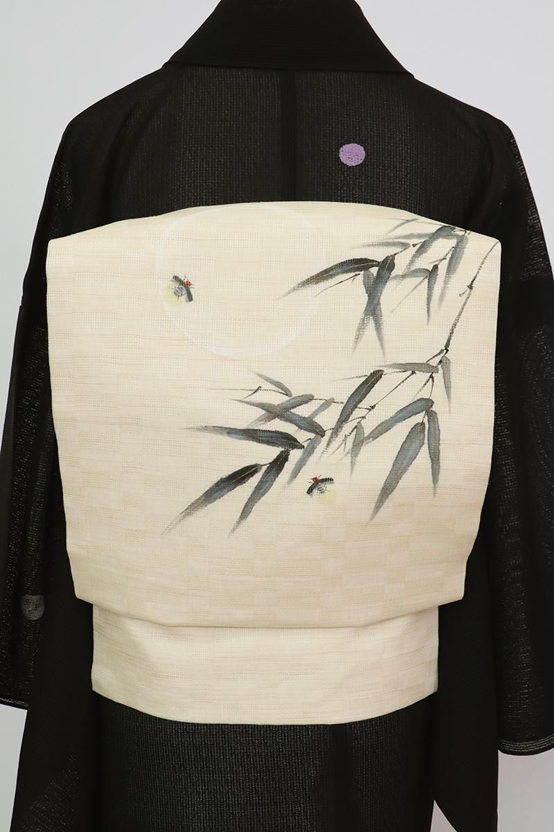 レア！桐山紫香 掛軸 半切アンドン 椿 麻 きもの 伝統工芸品 京都