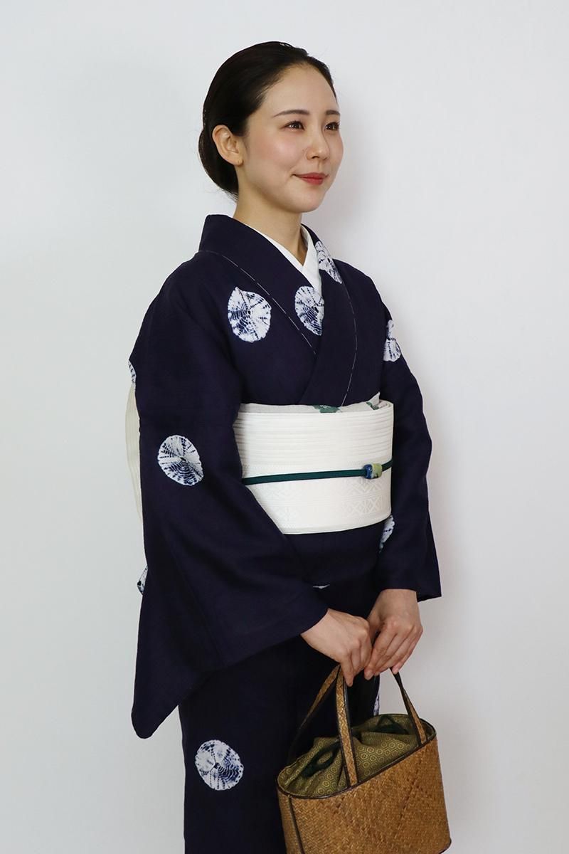 銀座【K-9023】本場筑前博多織 紗献上 八寸名古屋帯 生成り色