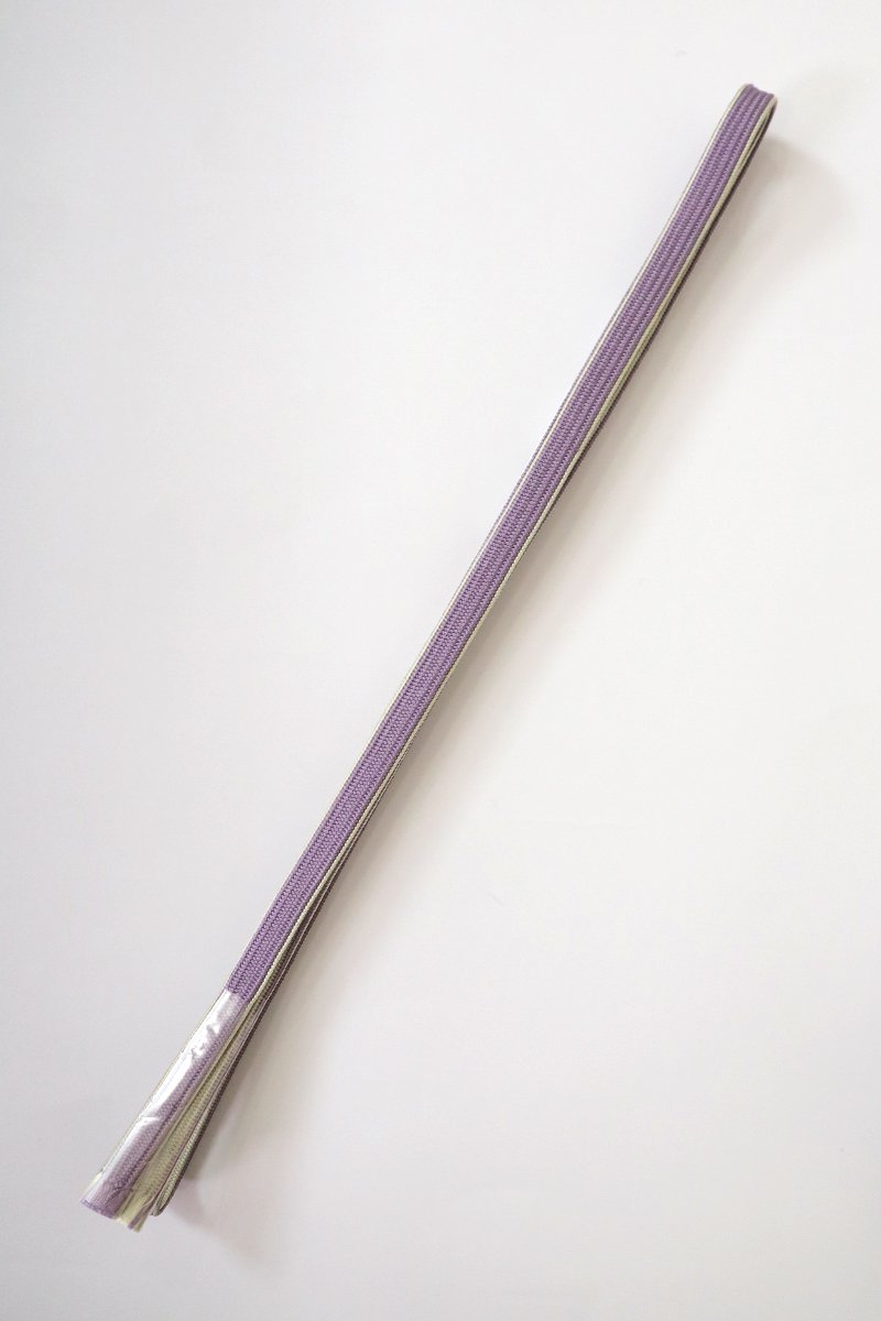 【G-2534】京都衿秀 三分紐 高麗組 浅紫色×薄い柳茶色