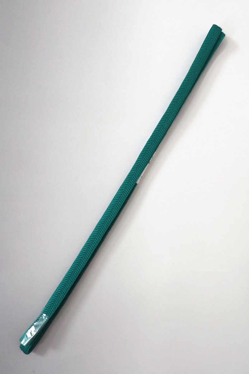 【G-2539】京都衿秀 三分紐 笹波組 深い青緑色