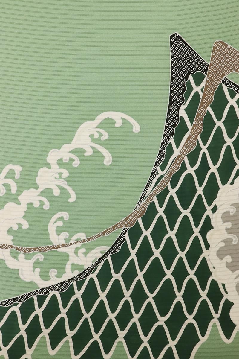 きものヱビス□ 絽塩瀬地 作家者 染縫名古屋帯 蟹柄 - メルカリ
