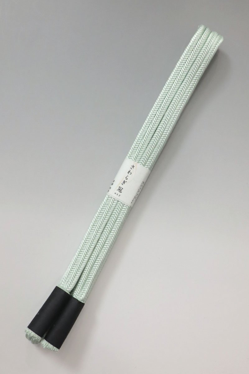 【G-2566】京都 衿秀製 帯締め 冠組 淡い青磁鼠色