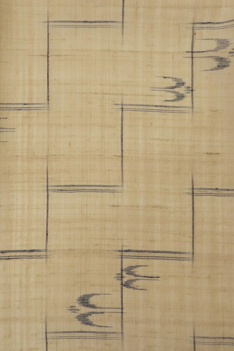 銀座【A-3838】（S・広め）絹芭蕉 飴色 絣文（反端付） - 銀座