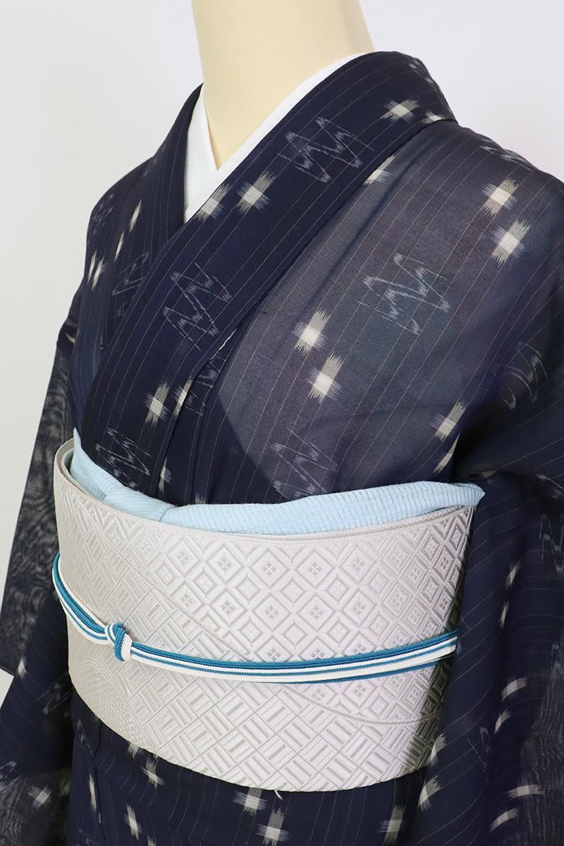 着物帯 あおき【K-9331】京都多ち花製 染名古屋帯 黒色 垣根に四季花の