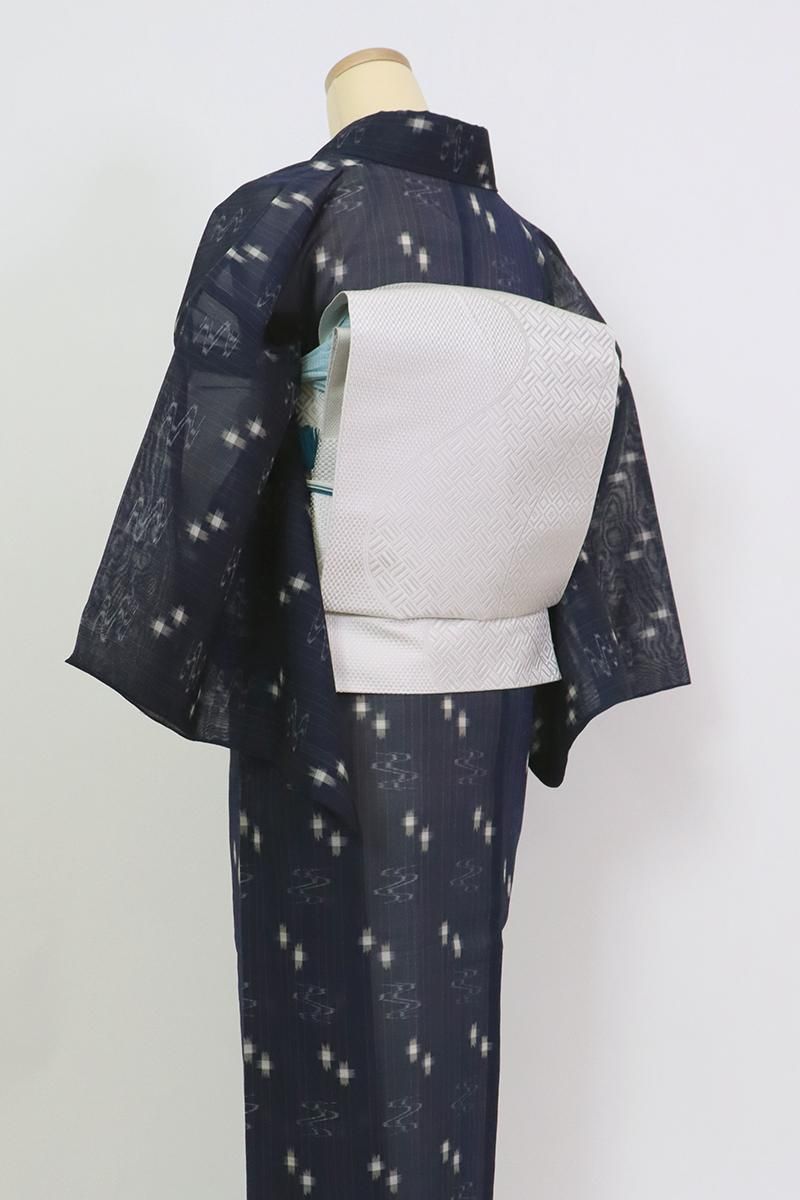 着物帯 あおき【K-9331】京都多ち花製 染名古屋帯 黒色 垣根に四季花の