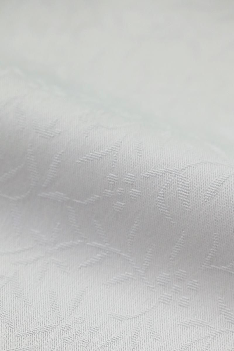 銀座【C-2556】単衣 東レシルック 色無地 白鼠色 花唐草の地紋