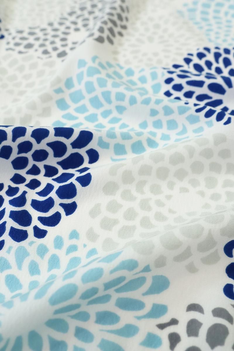 銀座【F-606】東レシルック 長襦袢 白色 菊の図 - 銀座きもの青木