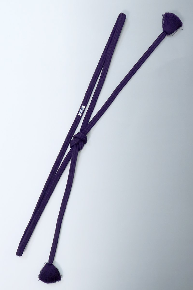 銀座【G-2677】道明 帯締め 冠組 濃い深紫色