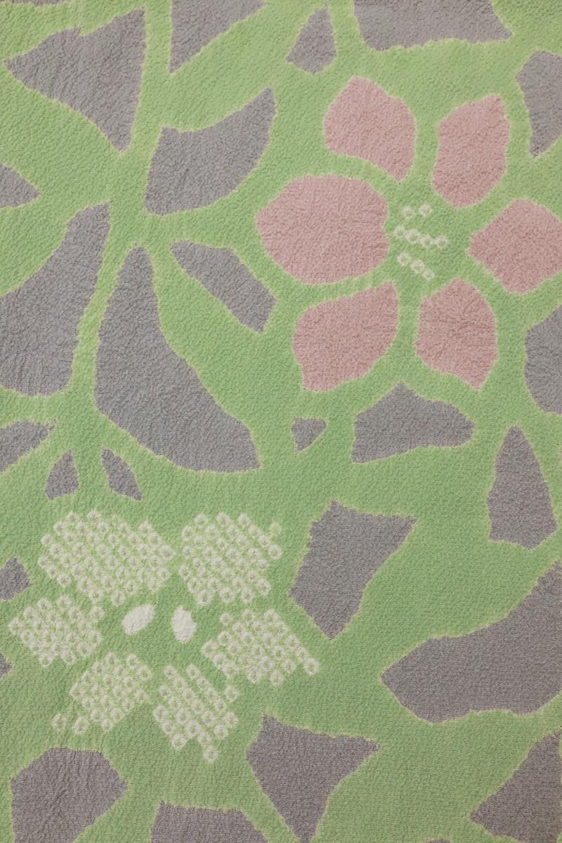 銀座【E-1806】絞り染め 羽織 松葉色 花文（羽織紐付き） - 銀座きもの