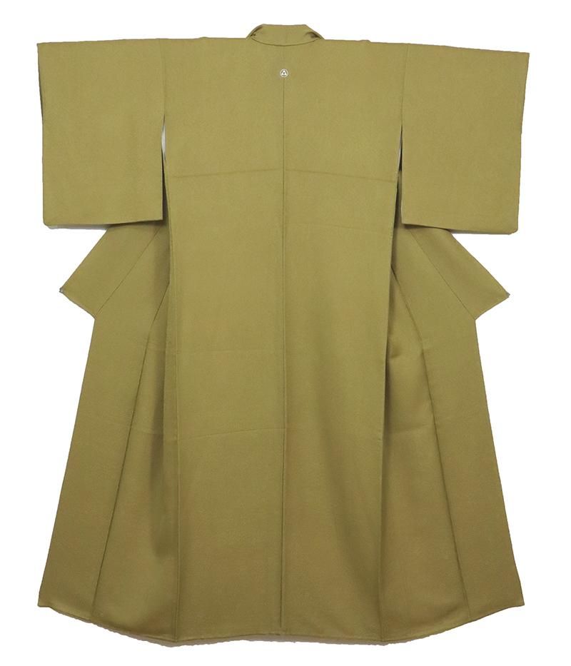 銀座【C-2621】（S・細め）染一ッ紋 色無地 桑染色 植物の地紋 - 銀座