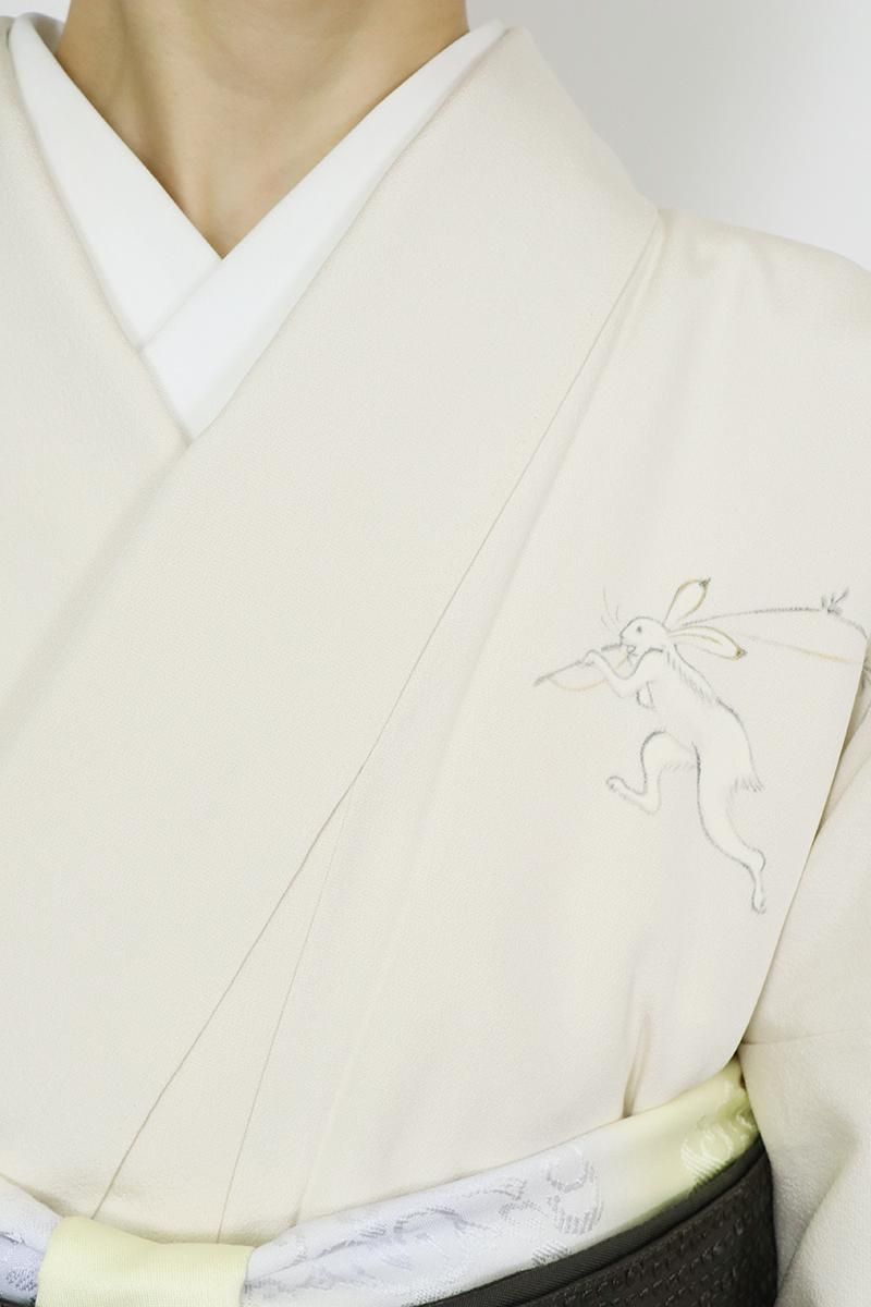鳥獣戯画紗紬小紋 88,000円(税込)着物23-06-08ご商談中 | アンティーク着物の灯屋2